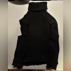 Kittenish Black Ribbed Turtleneck Sweater